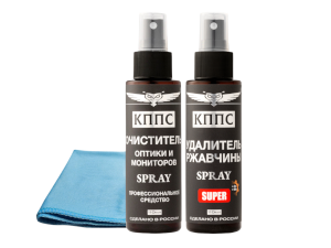 Удалитель ржавчины КППС Super Spray (110мл) + Очиститель оптики и мониторов КППС (110мл)