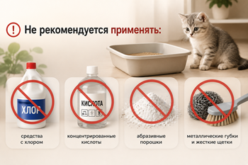 чем нельзя мыть кошачий лоток?