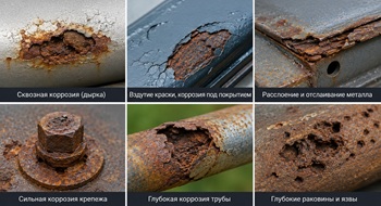 глубокий очаг коррозии: виды